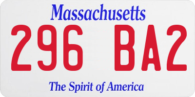 MA license plate 296BA2