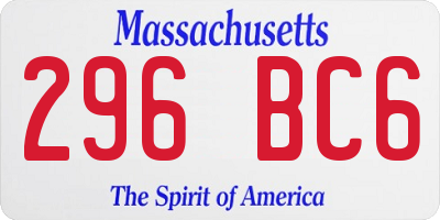 MA license plate 296BC6