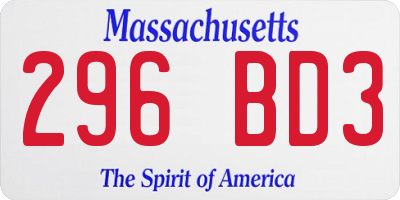 MA license plate 296BD3