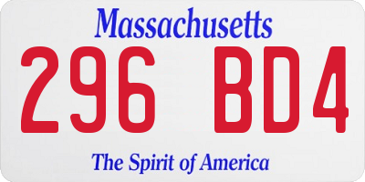 MA license plate 296BD4
