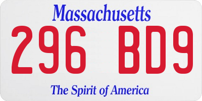 MA license plate 296BD9