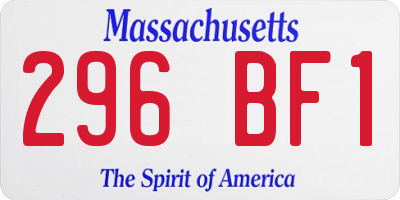 MA license plate 296BF1