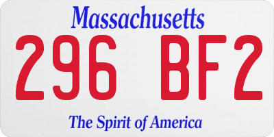 MA license plate 296BF2