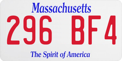 MA license plate 296BF4