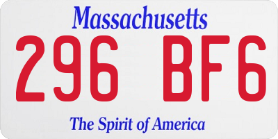 MA license plate 296BF6