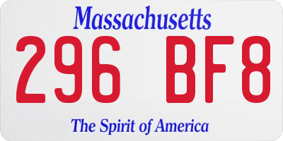 MA license plate 296BF8