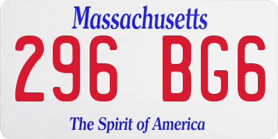 MA license plate 296BG6