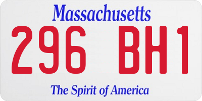 MA license plate 296BH1