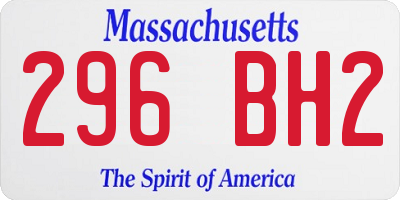 MA license plate 296BH2