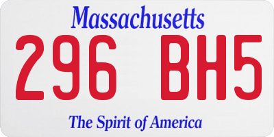 MA license plate 296BH5