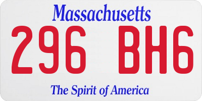 MA license plate 296BH6