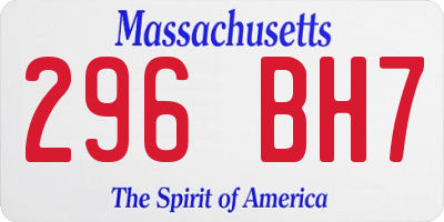 MA license plate 296BH7