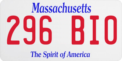 MA license plate 296BI0