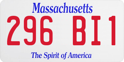 MA license plate 296BI1