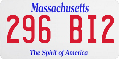 MA license plate 296BI2