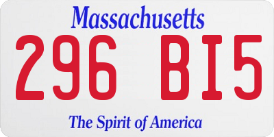 MA license plate 296BI5