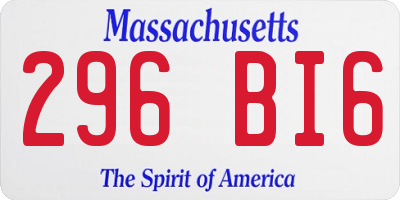 MA license plate 296BI6