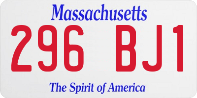 MA license plate 296BJ1