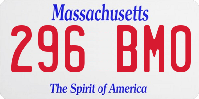 MA license plate 296BM0
