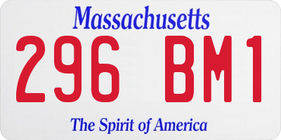 MA license plate 296BM1