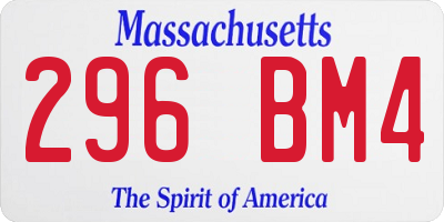MA license plate 296BM4