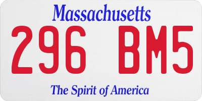 MA license plate 296BM5