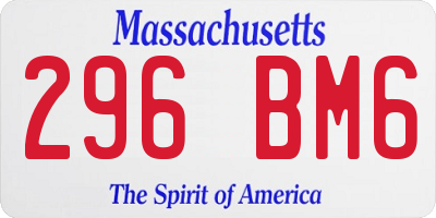MA license plate 296BM6