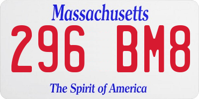 MA license plate 296BM8