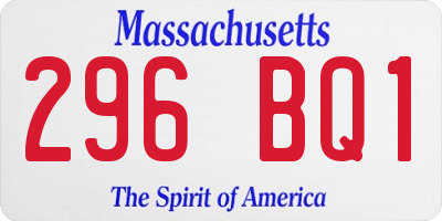 MA license plate 296BQ1