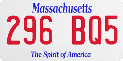MA license plate 296BQ5