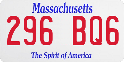 MA license plate 296BQ6