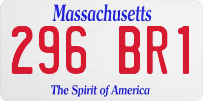 MA license plate 296BR1