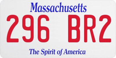 MA license plate 296BR2
