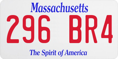 MA license plate 296BR4