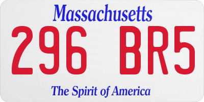 MA license plate 296BR5
