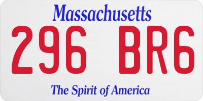 MA license plate 296BR6