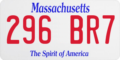 MA license plate 296BR7