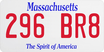 MA license plate 296BR8