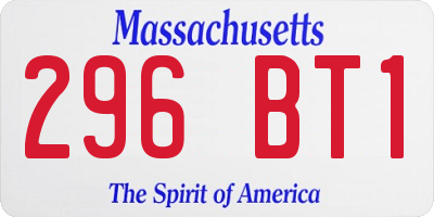 MA license plate 296BT1