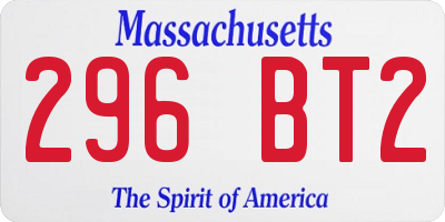 MA license plate 296BT2