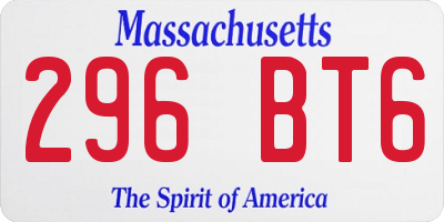 MA license plate 296BT6