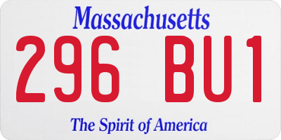 MA license plate 296BU1