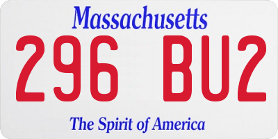 MA license plate 296BU2