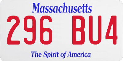 MA license plate 296BU4
