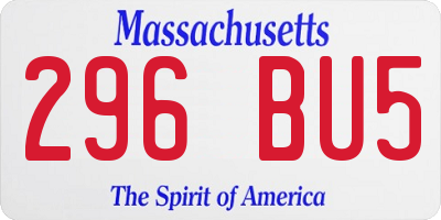 MA license plate 296BU5