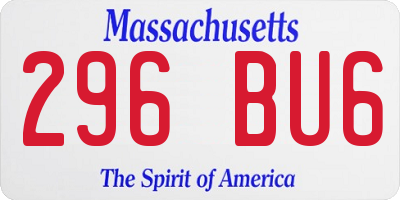 MA license plate 296BU6