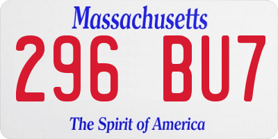 MA license plate 296BU7