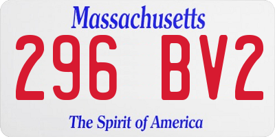 MA license plate 296BV2