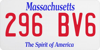 MA license plate 296BV6