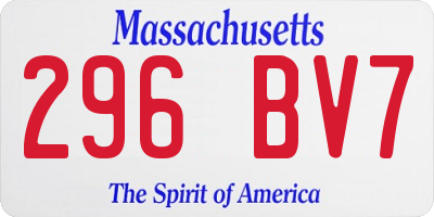 MA license plate 296BV7